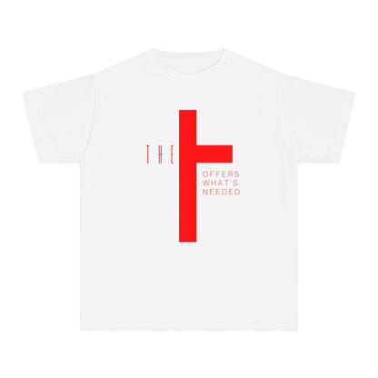 Youth T-Town Christian Red Letters & Cross