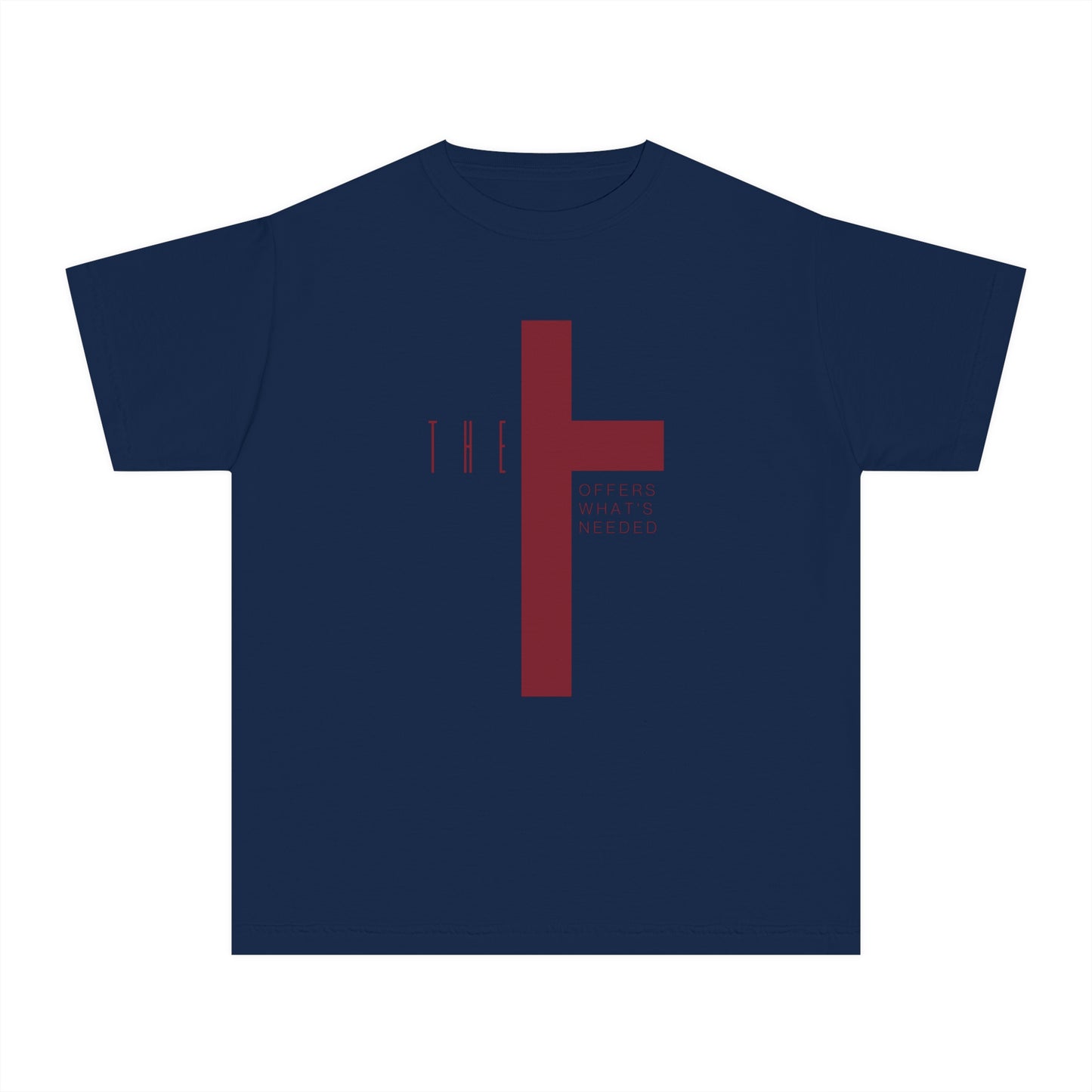 Youth Adult T-Town Christian Marron Letters & Cross