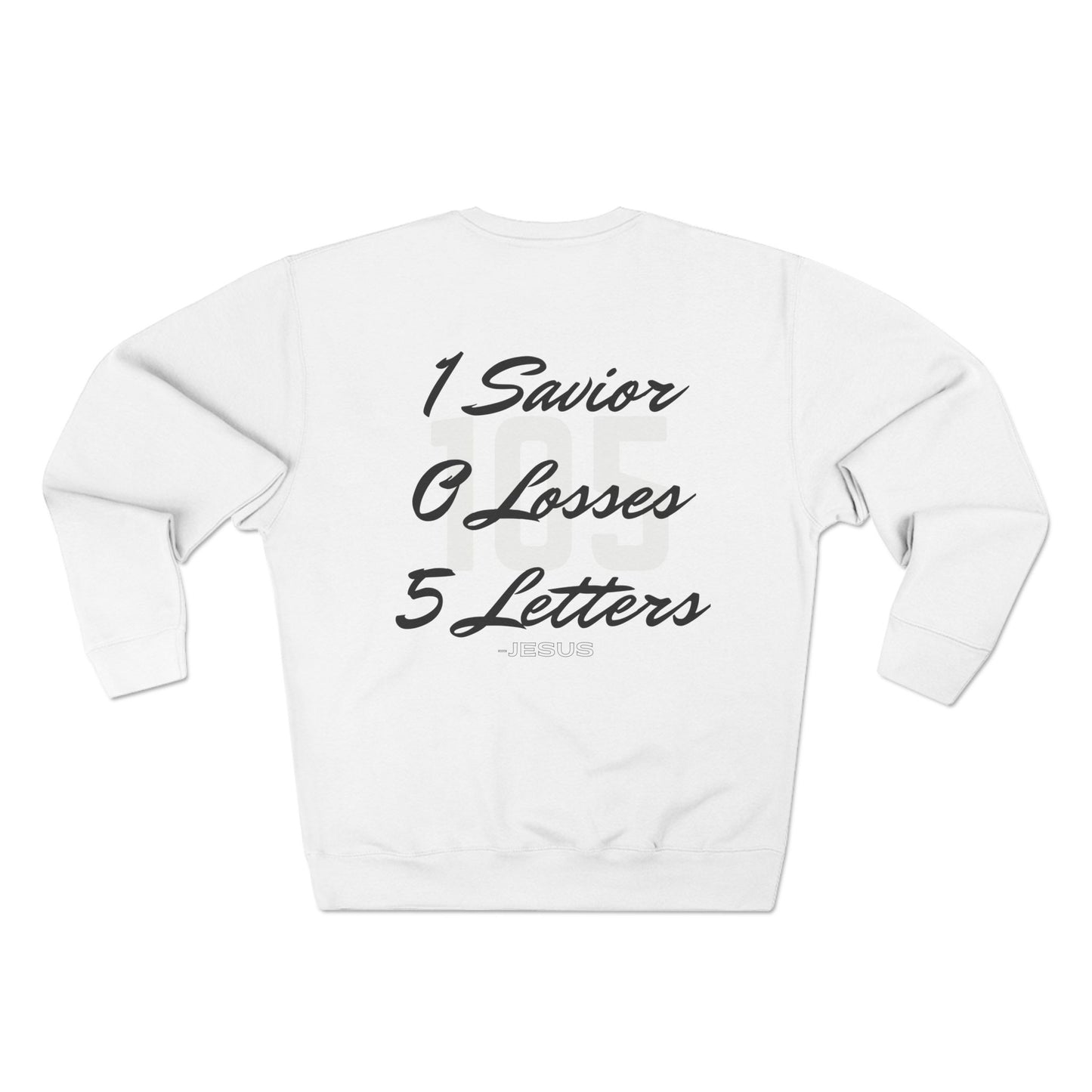 Adult 105 Christian Black and White Letters Crewneck