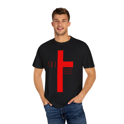 Adult T-Town Christian Red Letters & Cross