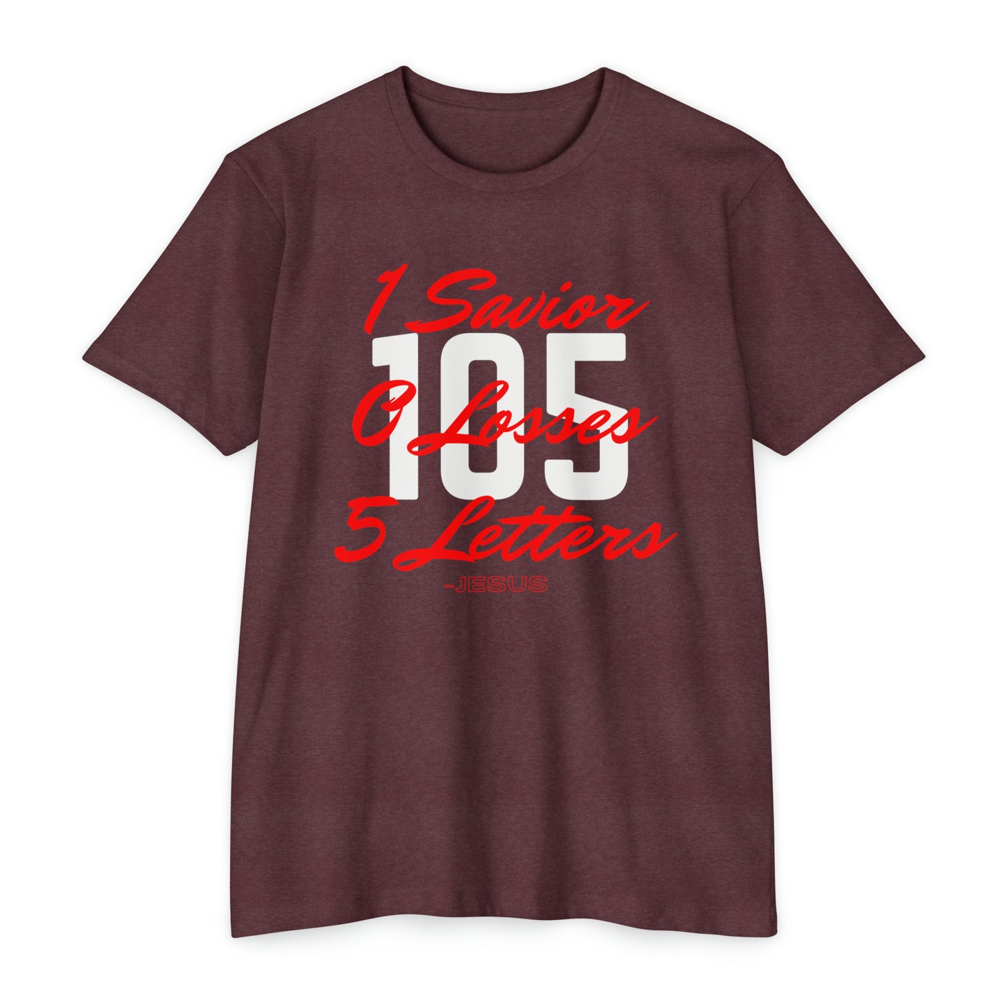 Adult 105 Christian Red and White Letters Blended