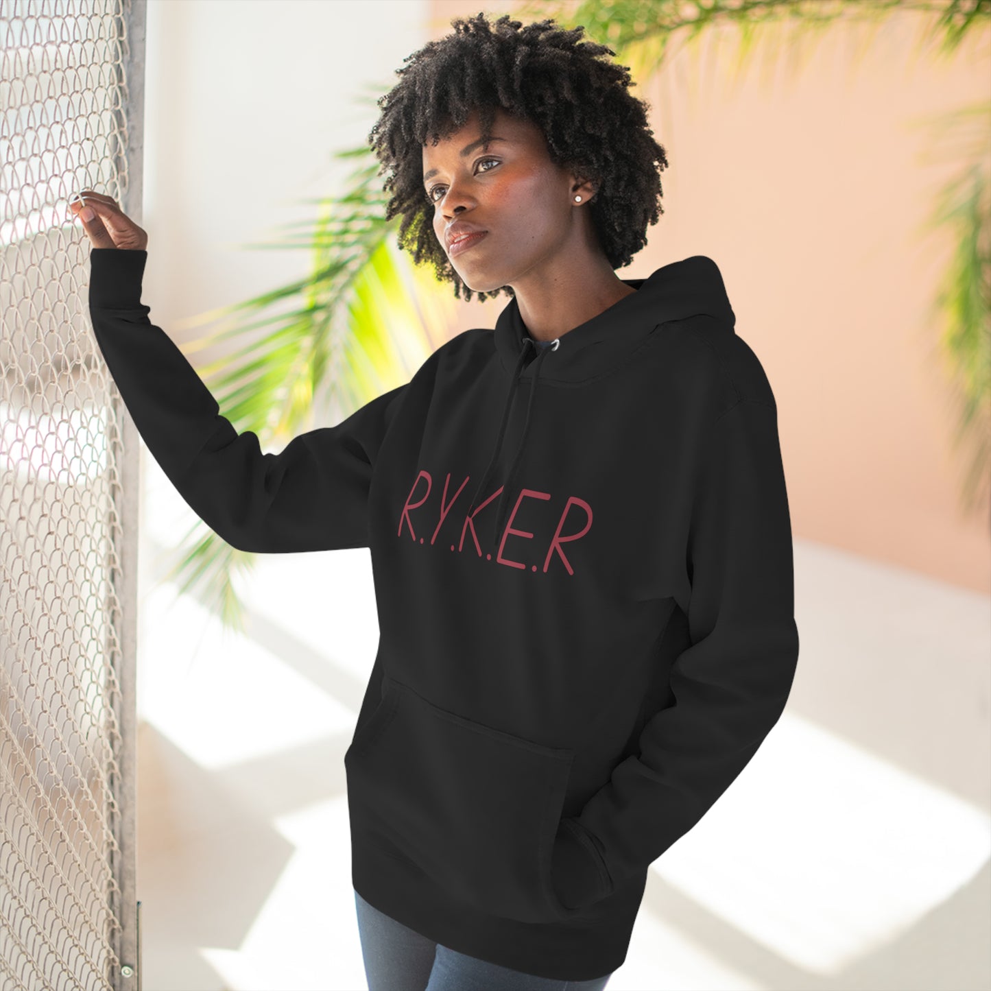 RYKER Christian Marron Letters Hoodie