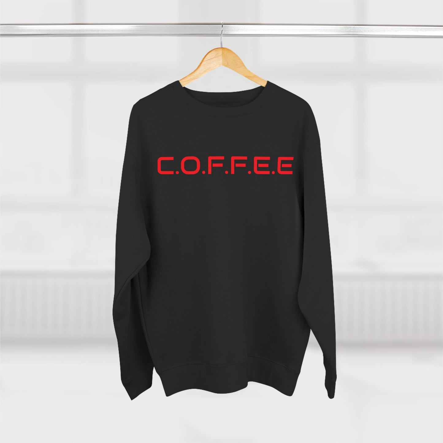 Adult Coffee Christian Red Words Only Crewneck