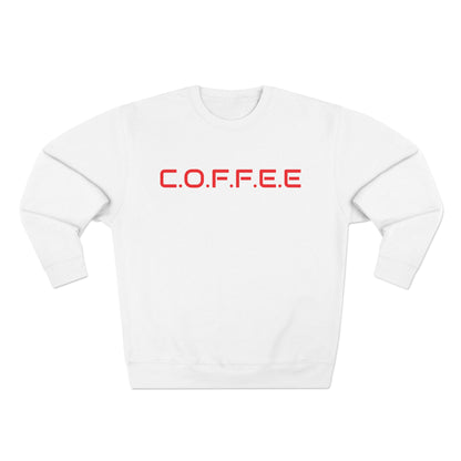 Adult Coffee Christian Red Words Only Crewneck