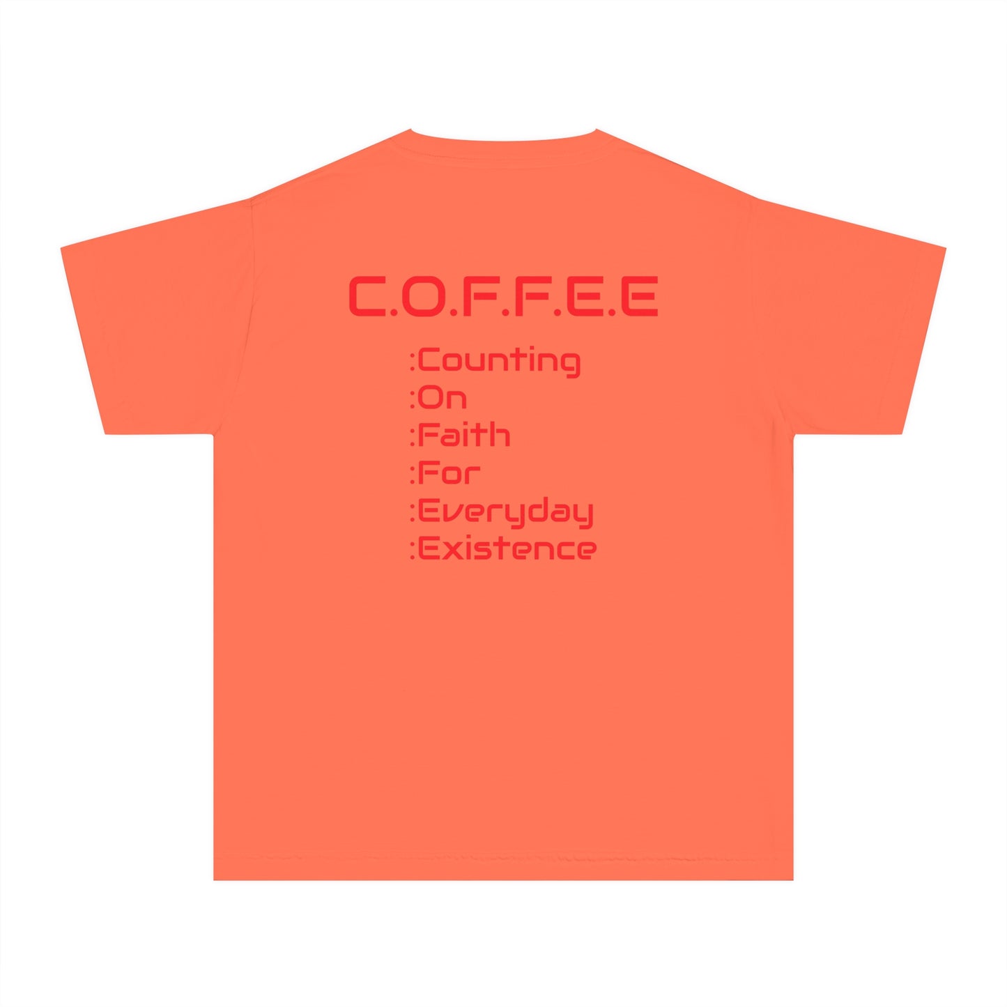 Youth Adult Coffee Christian Red Words Only