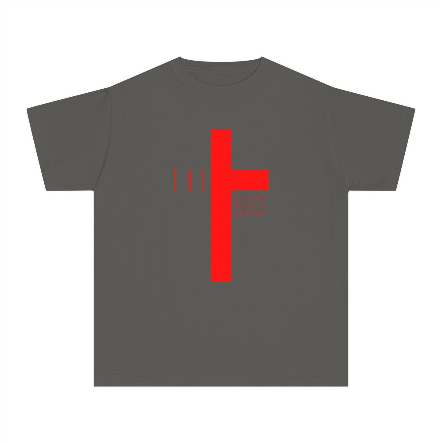 Youth T-Town Christian Red Letters & Cross