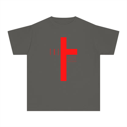 Youth T-Town Christian Red Letters & Cross