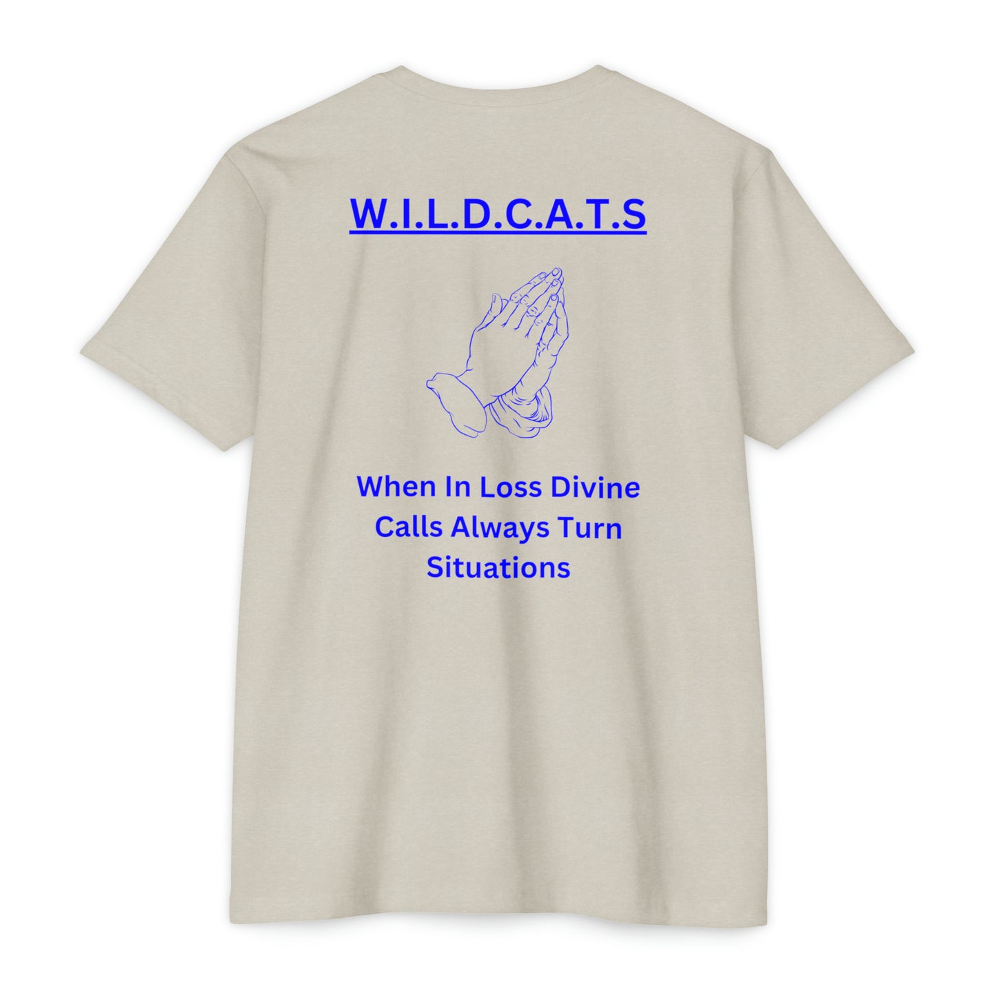 Wildcats Christian Blue Letters & Picture