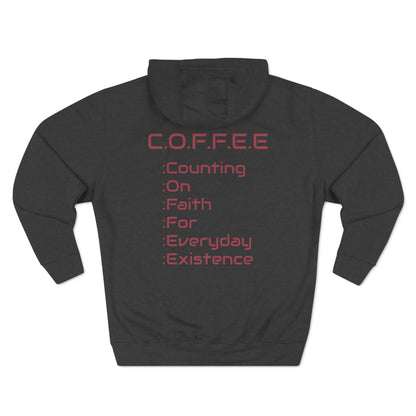 Adult Coffee Christian Marron Words Only Hoodie