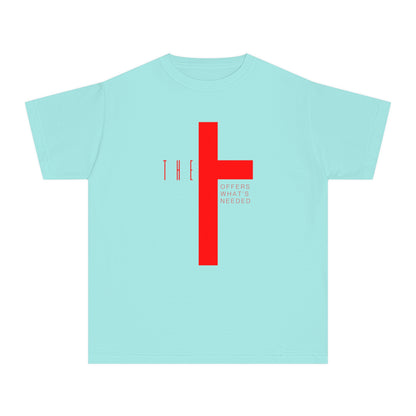 Youth T-Town Christian Red Letters & Cross