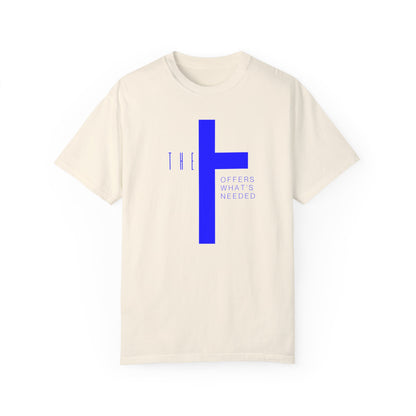 Adult T-Town Christian Blue Letters & Cross