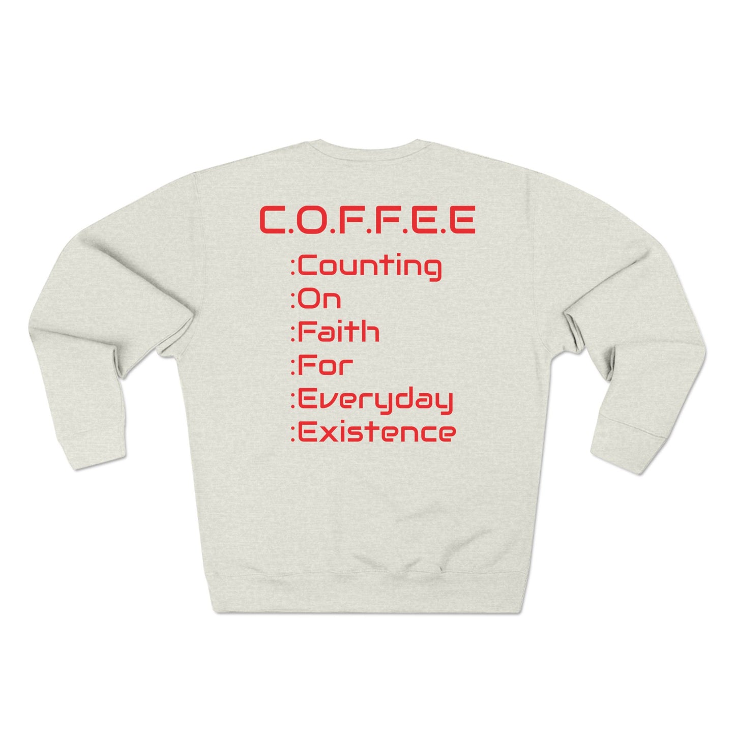 Adult Coffee Christian Red Words Only Crewneck