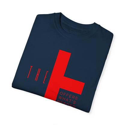 Adult T-Town Christian Red Letters & Cross