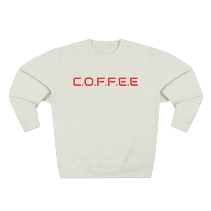 Adult Coffee Christian Red Words Only Crewneck