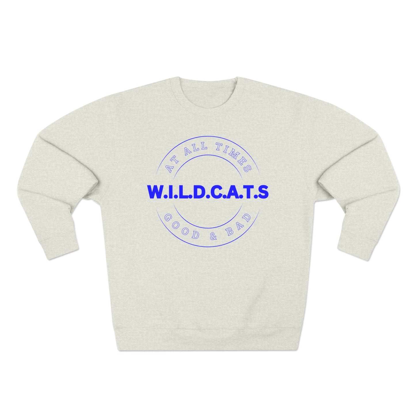 Wildcats Christian Blue Letters & Picture Crewneck