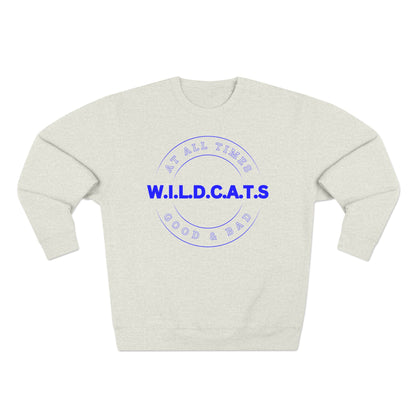 Wildcats Christian Blue Letters & Picture Crewneck