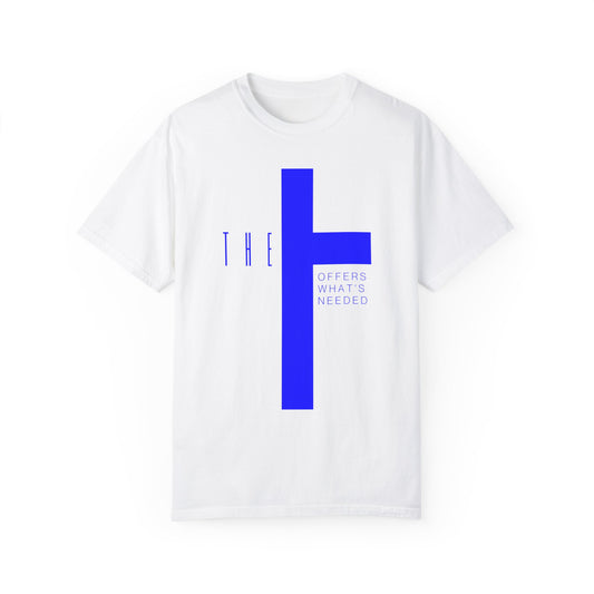 Adult T-Town Christian Blue Letters & Cross