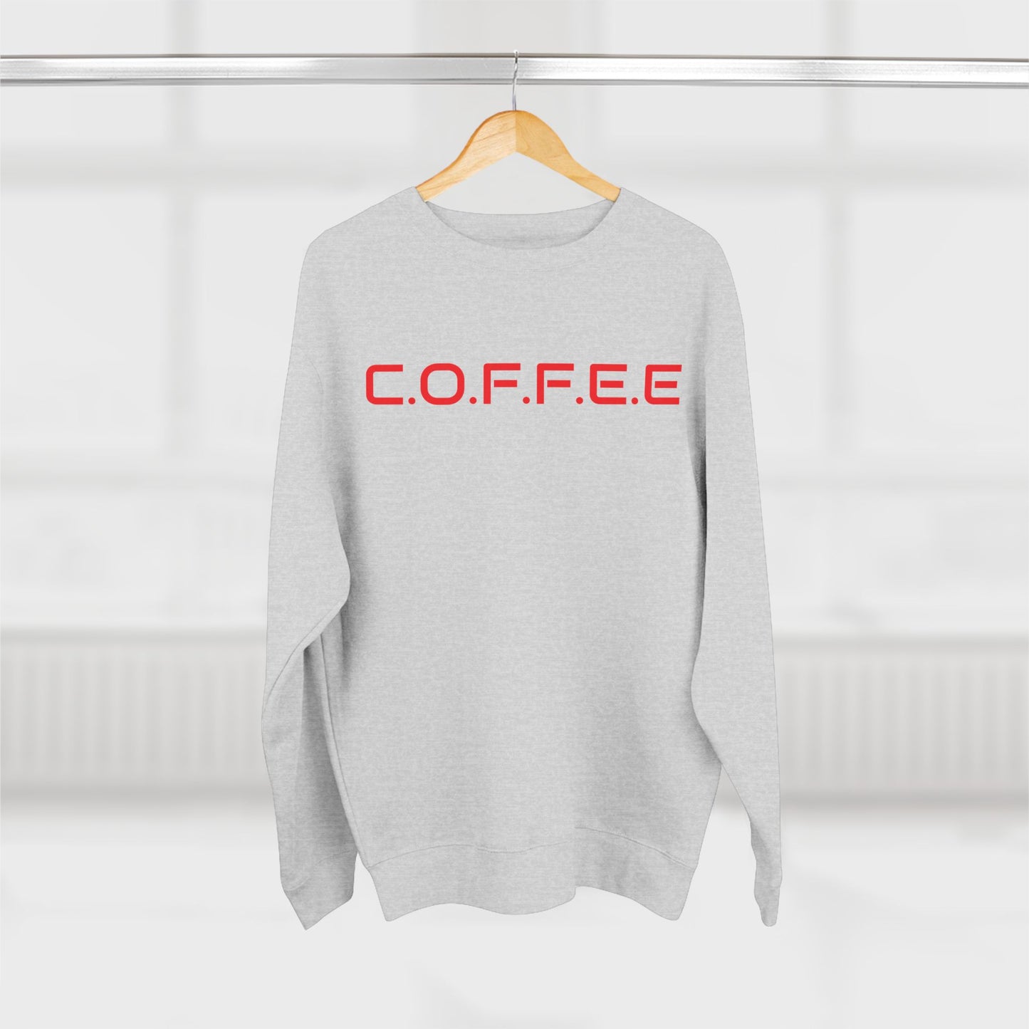 Adult Coffee Christian Red Words Only Crewneck