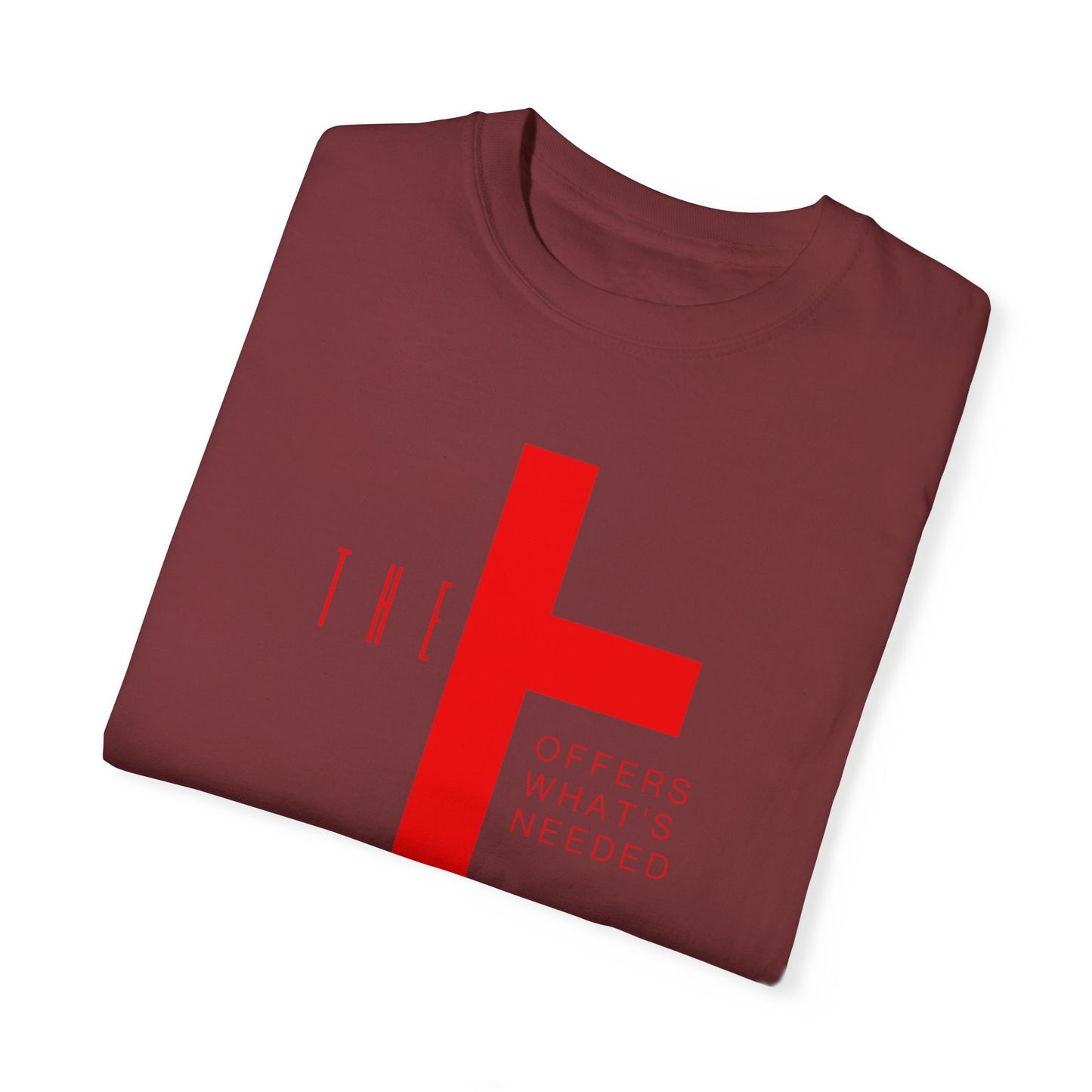 Adult T-Town Christian Red Letters & Cross