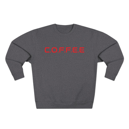 Adult Coffee Christian Red Words Only Crewneck