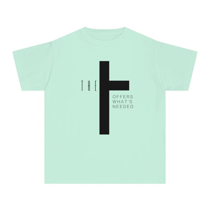 Youth T-Town Christian Black Letters & Cross