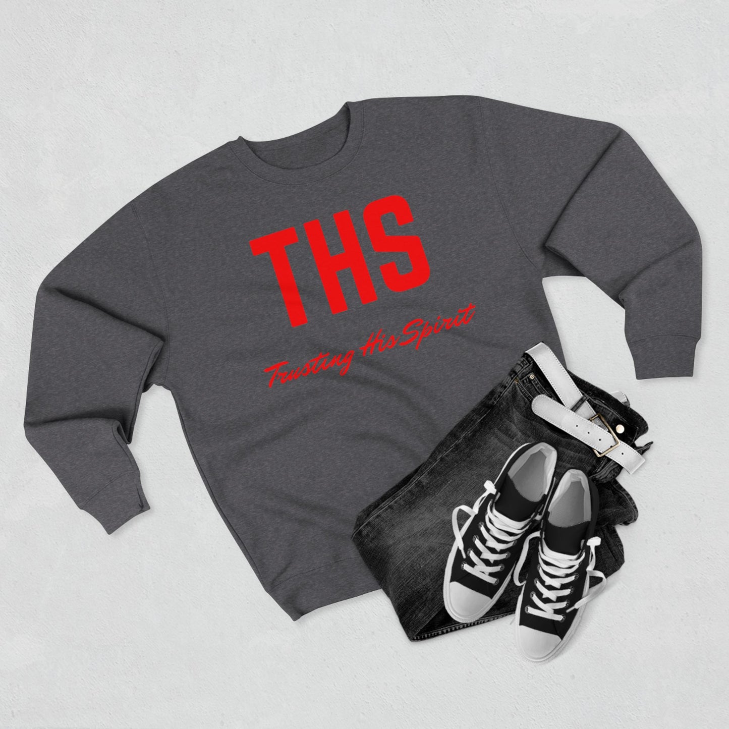 Adult THS Christian Red Letters Crewneck