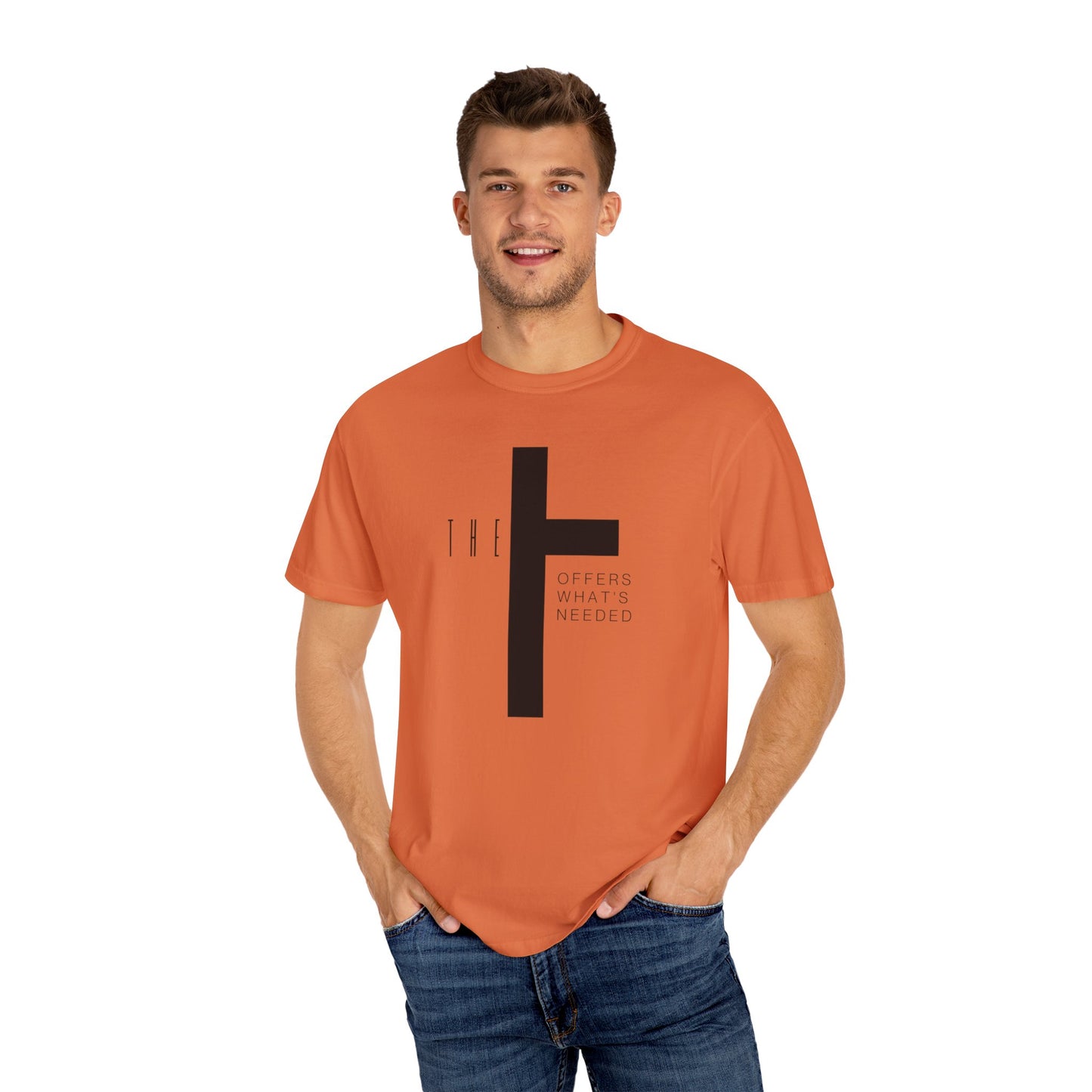 Adult T-Town Christian Black Letters & Cross