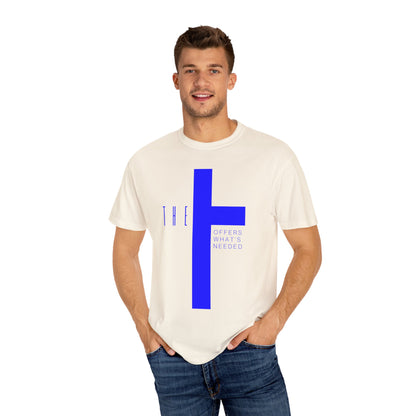 Adult T-Town Christian Blue Letters & Cross