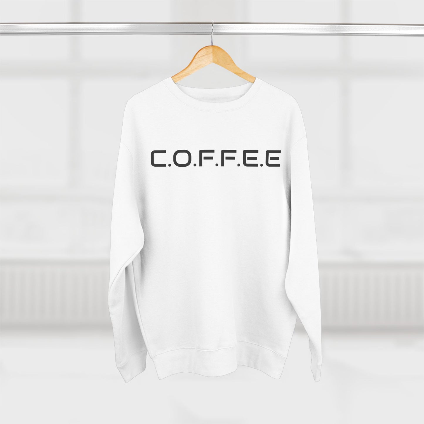 Adult Coffee Christian Black Words Only Crewneck