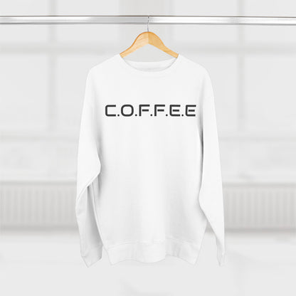 Adult Coffee Christian Black Words Only Crewneck