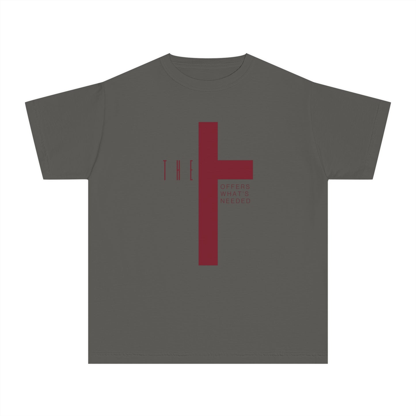 Youth Adult T-Town Christian Marron Letters & Cross