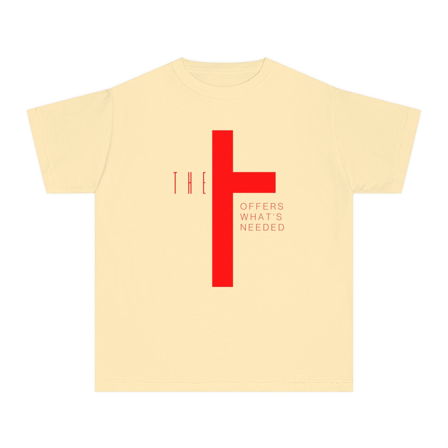 Youth T-Town Christian Red Letters & Cross