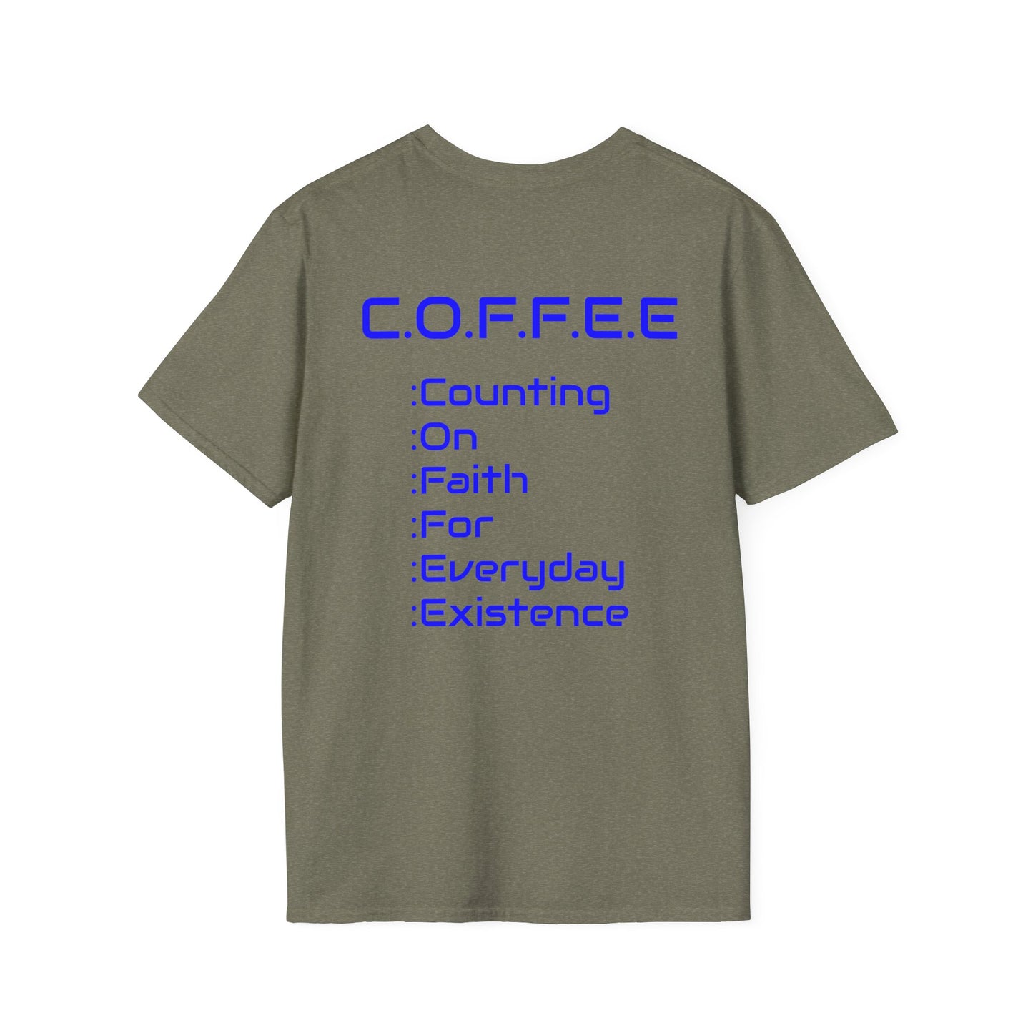 Adult Coffee Christian Blue Words Only