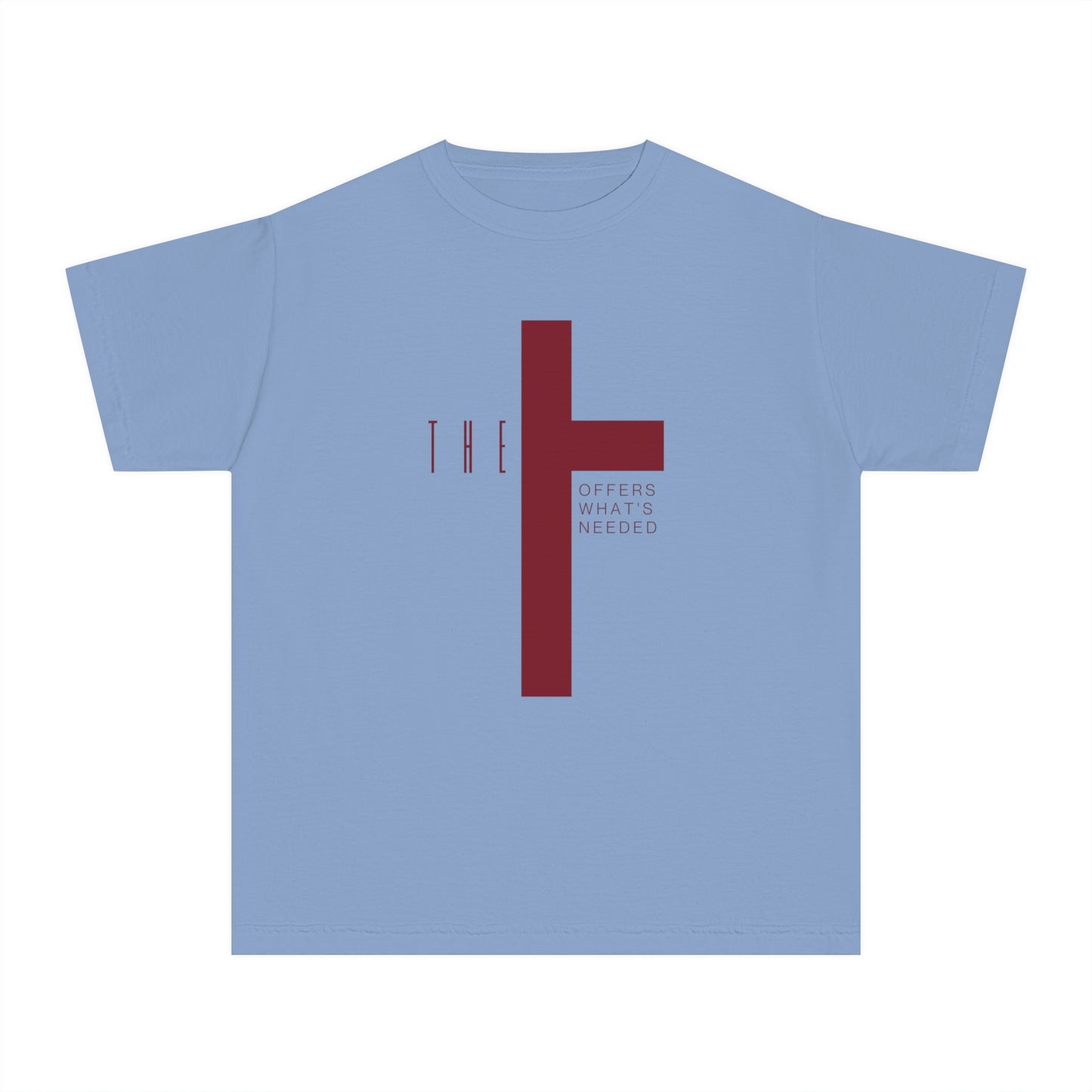 Youth Adult T-Town Christian Marron Letters & Cross