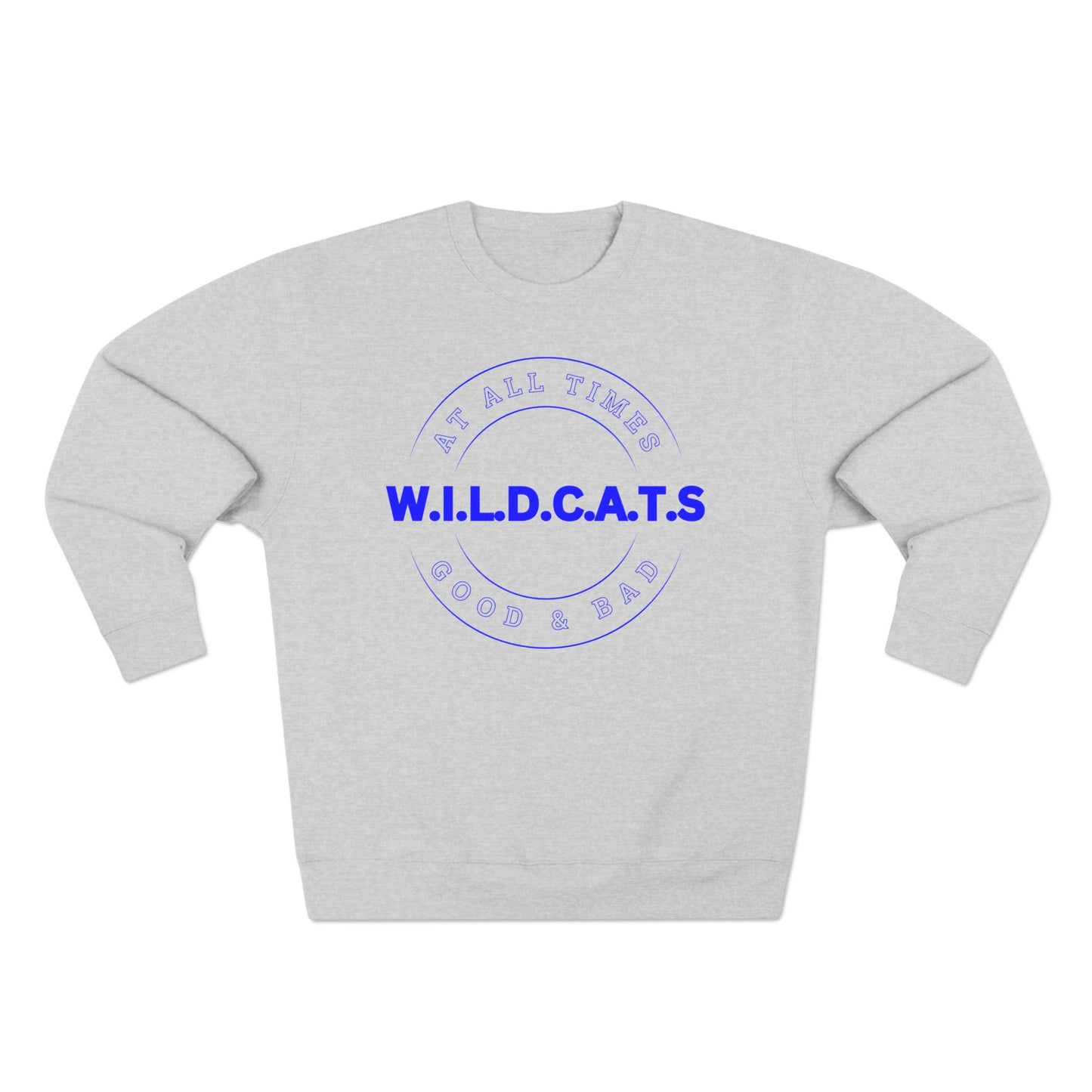 Wildcats Christian Blue Letters & Picture Crewneck