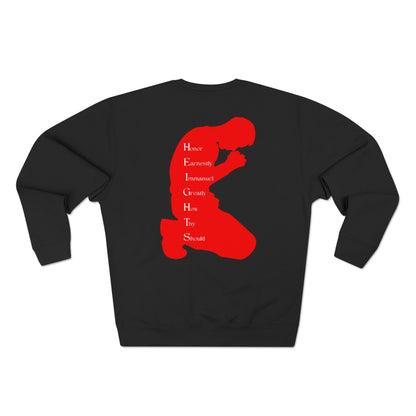 Heights Christian Red Letters & Image Crewneck