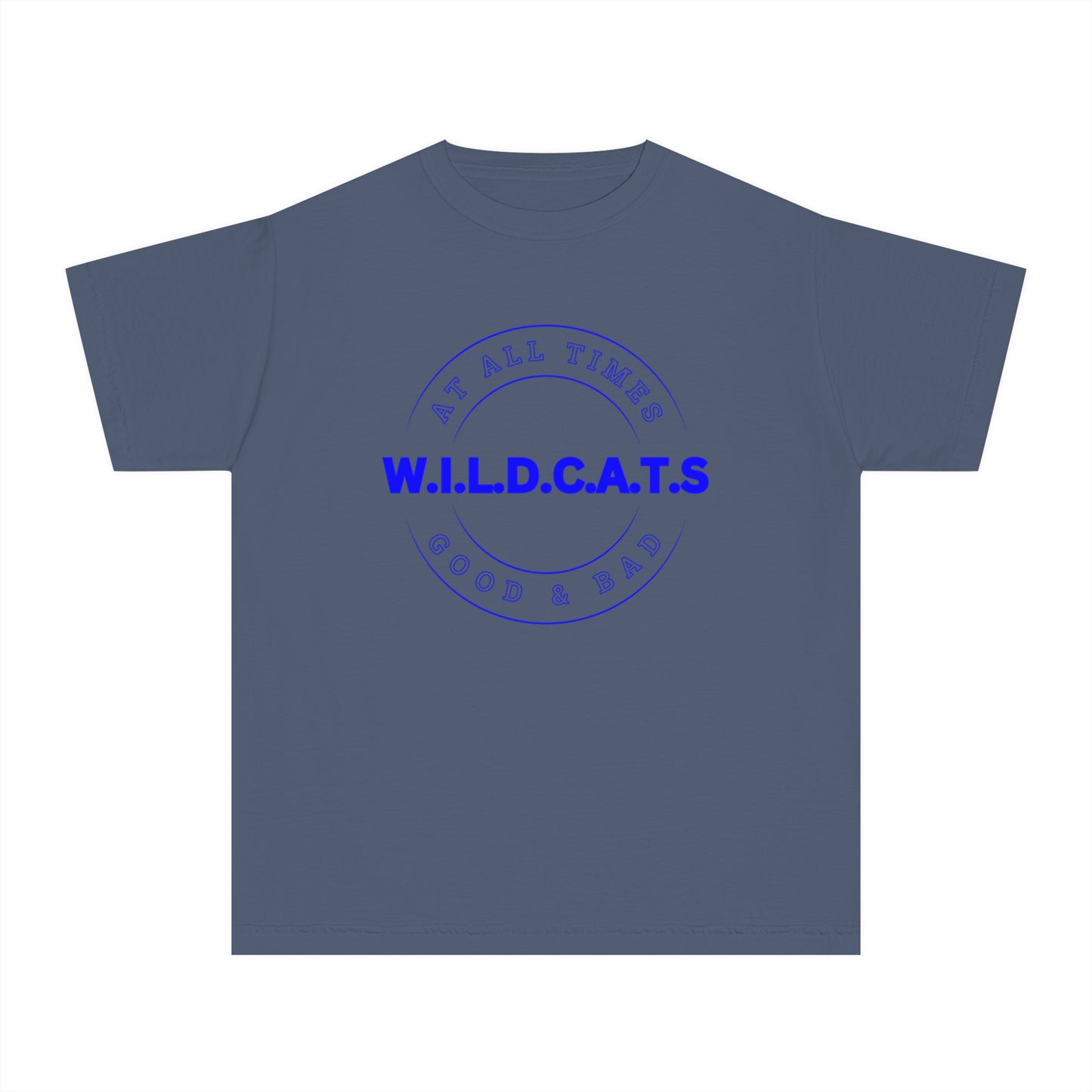 Youth Wildcats Christian Blue Letters & Picture