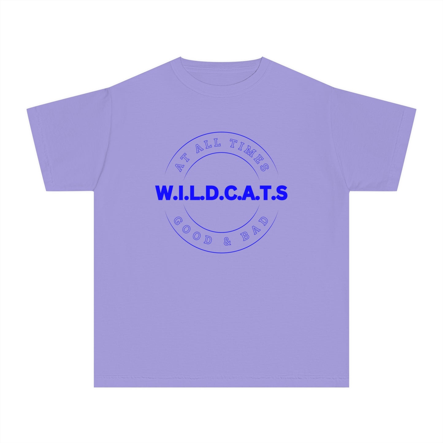 Youth Wildcats Christian Blue Letters & Picture