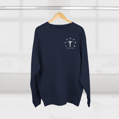 Jackson White Cross & Letters Crewneck