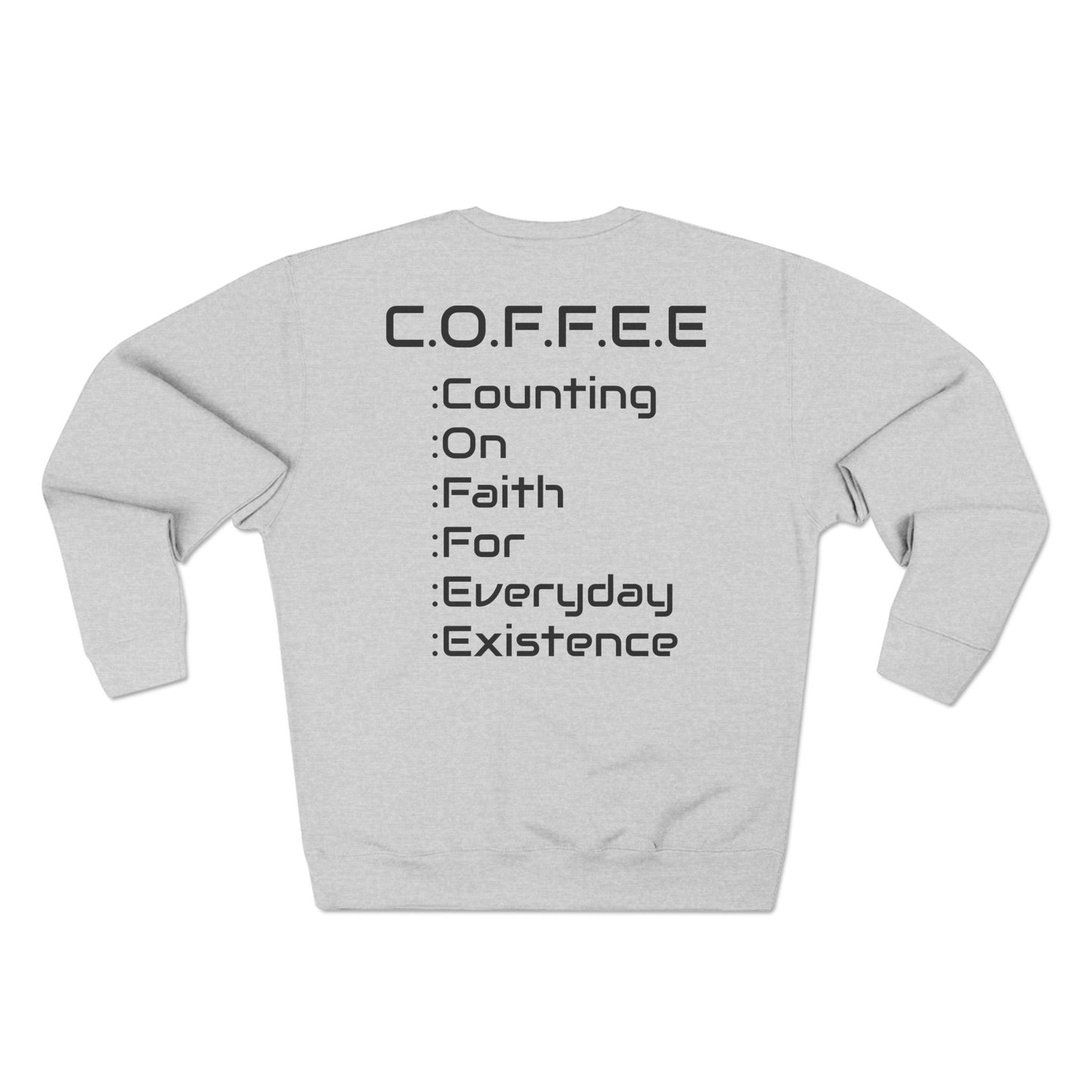 Adult Coffee Christian Black Words Only Crewneck