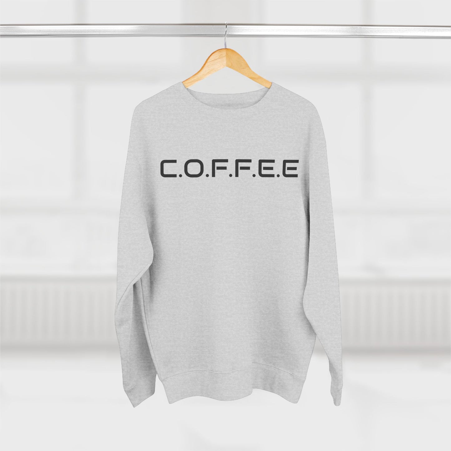 Adult Coffee Christian Black Words Only Crewneck