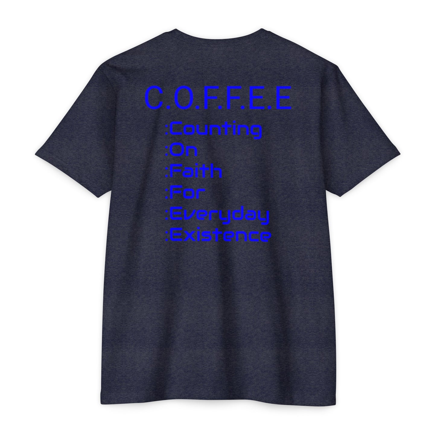 Adult Coffee Christian Blue Words Only Blended