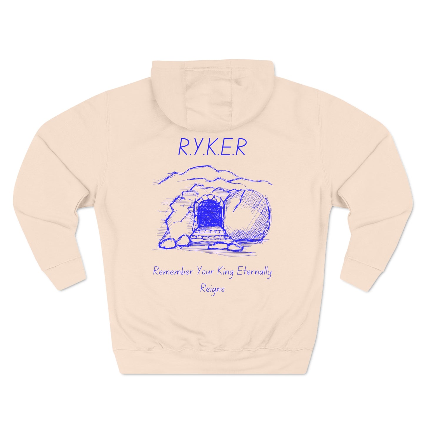 RYKER Christian Blue Letters Blended Hoodie