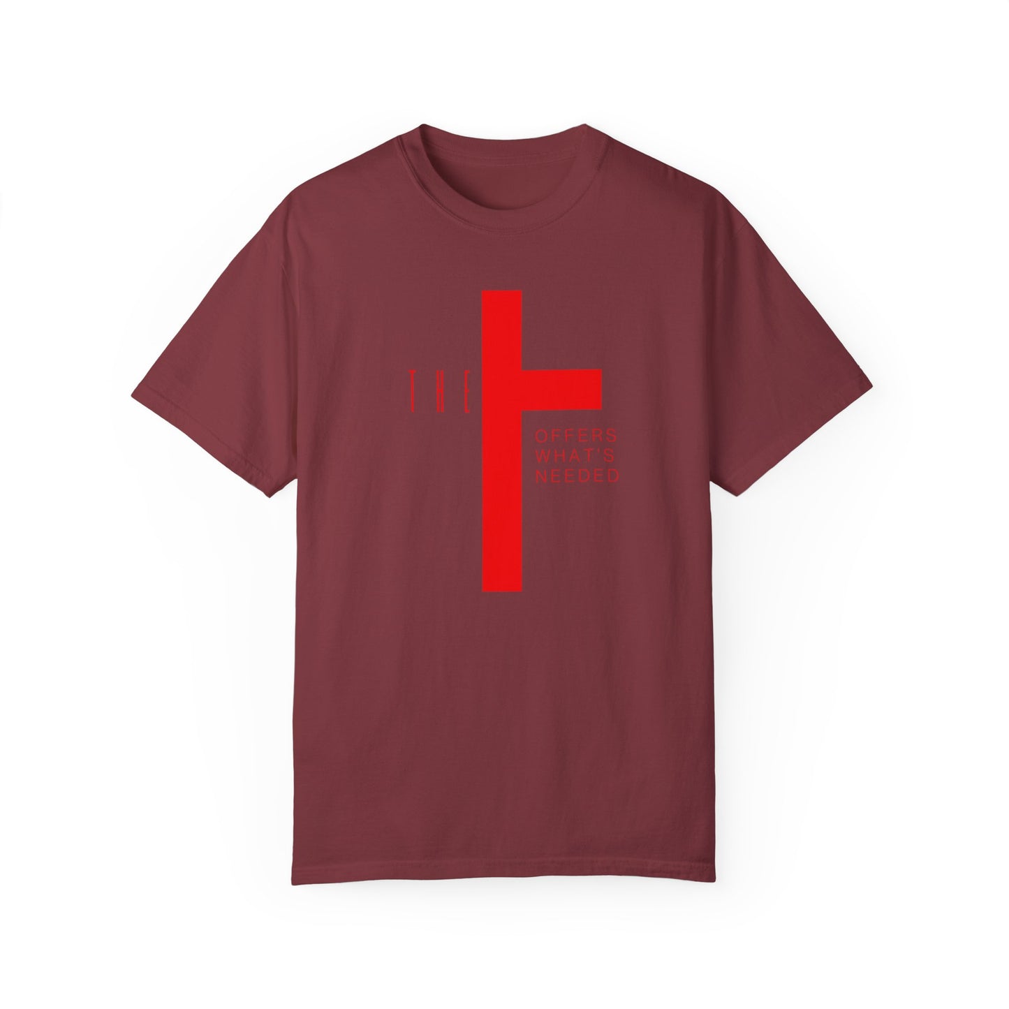 Adult T-Town Christian Red Letters & Cross