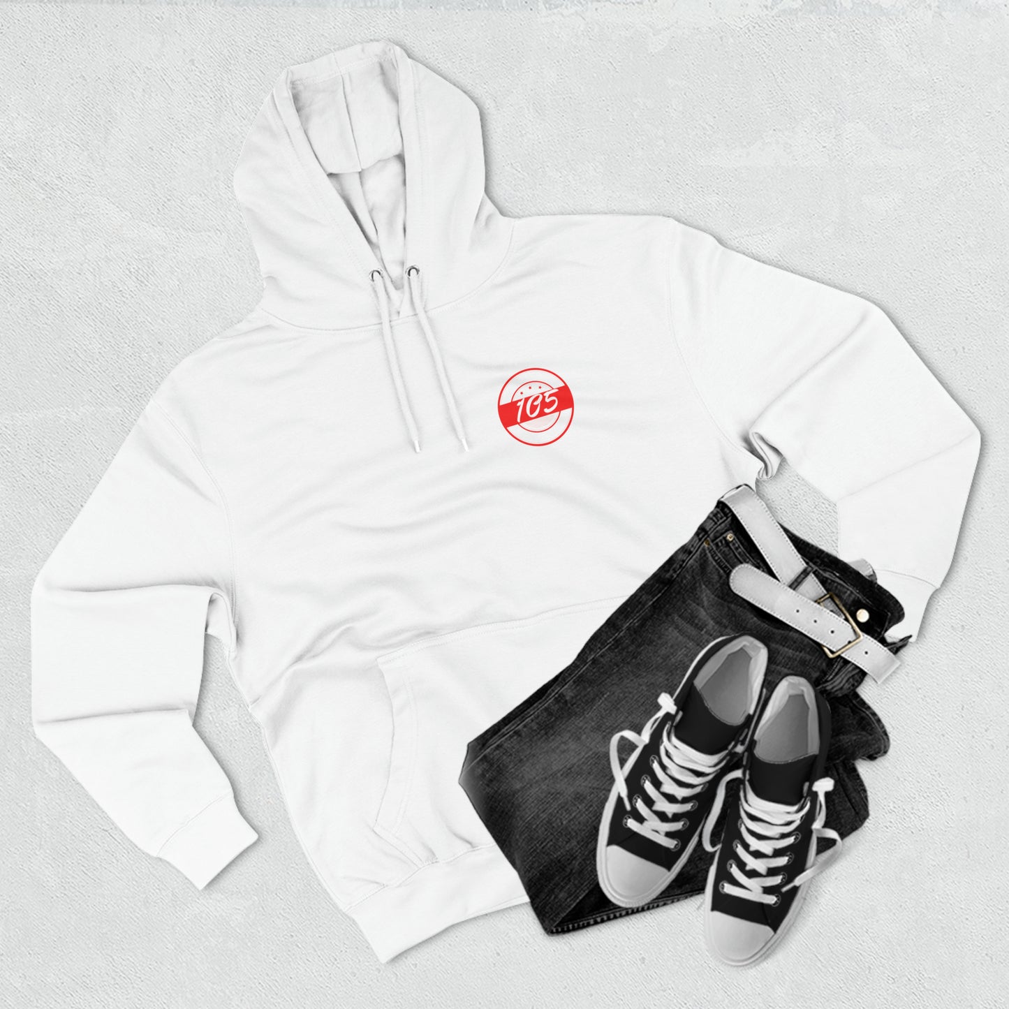 Adult 105 Christian Red and White Letters Hoodie