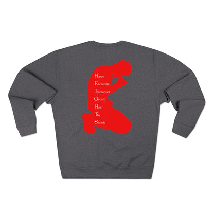 Heights Christian Red Letters & Image Crewneck