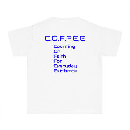 Youth Adult Coffee Christian Blue Words Only