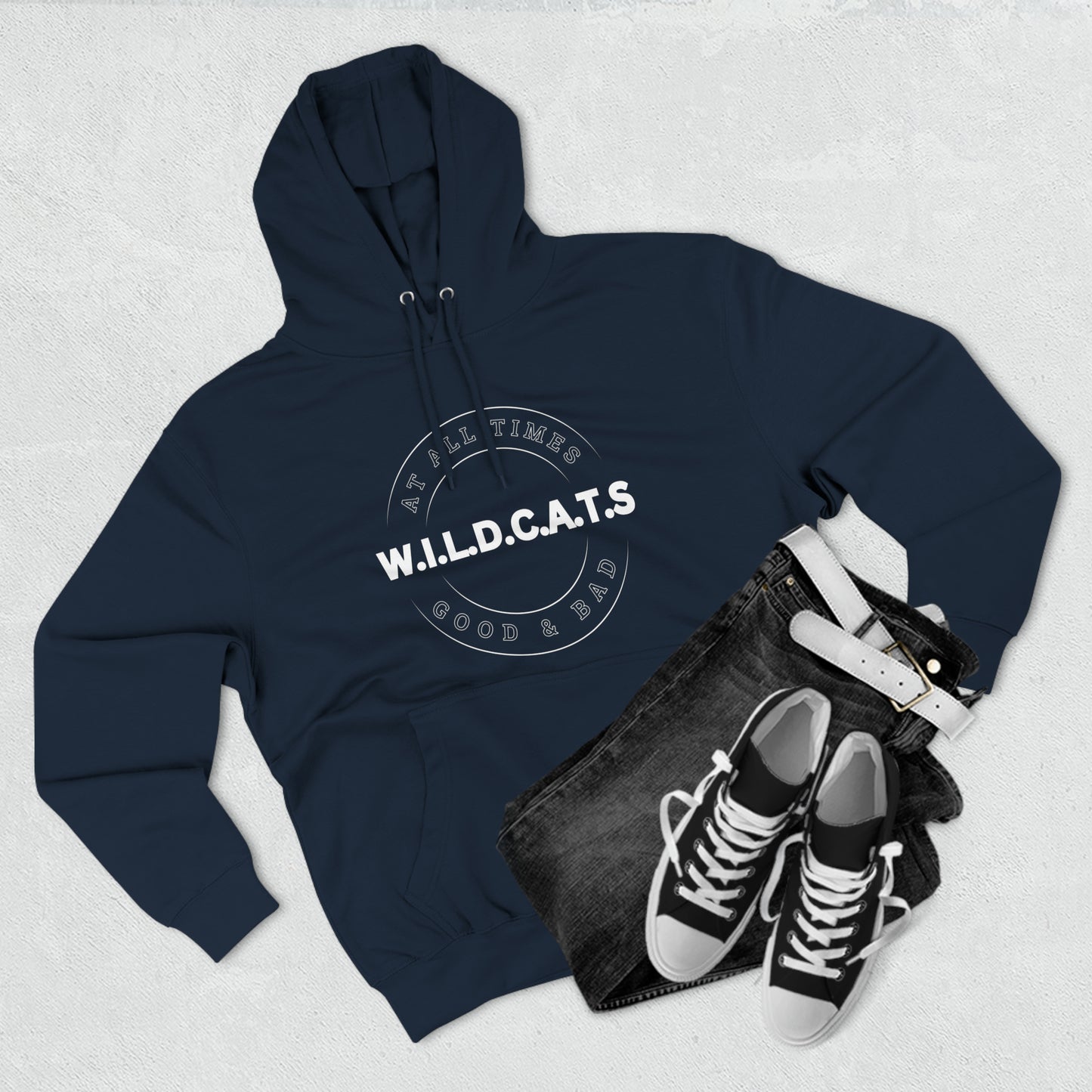 Wildcats Christian White Letters & Picture Hoodie