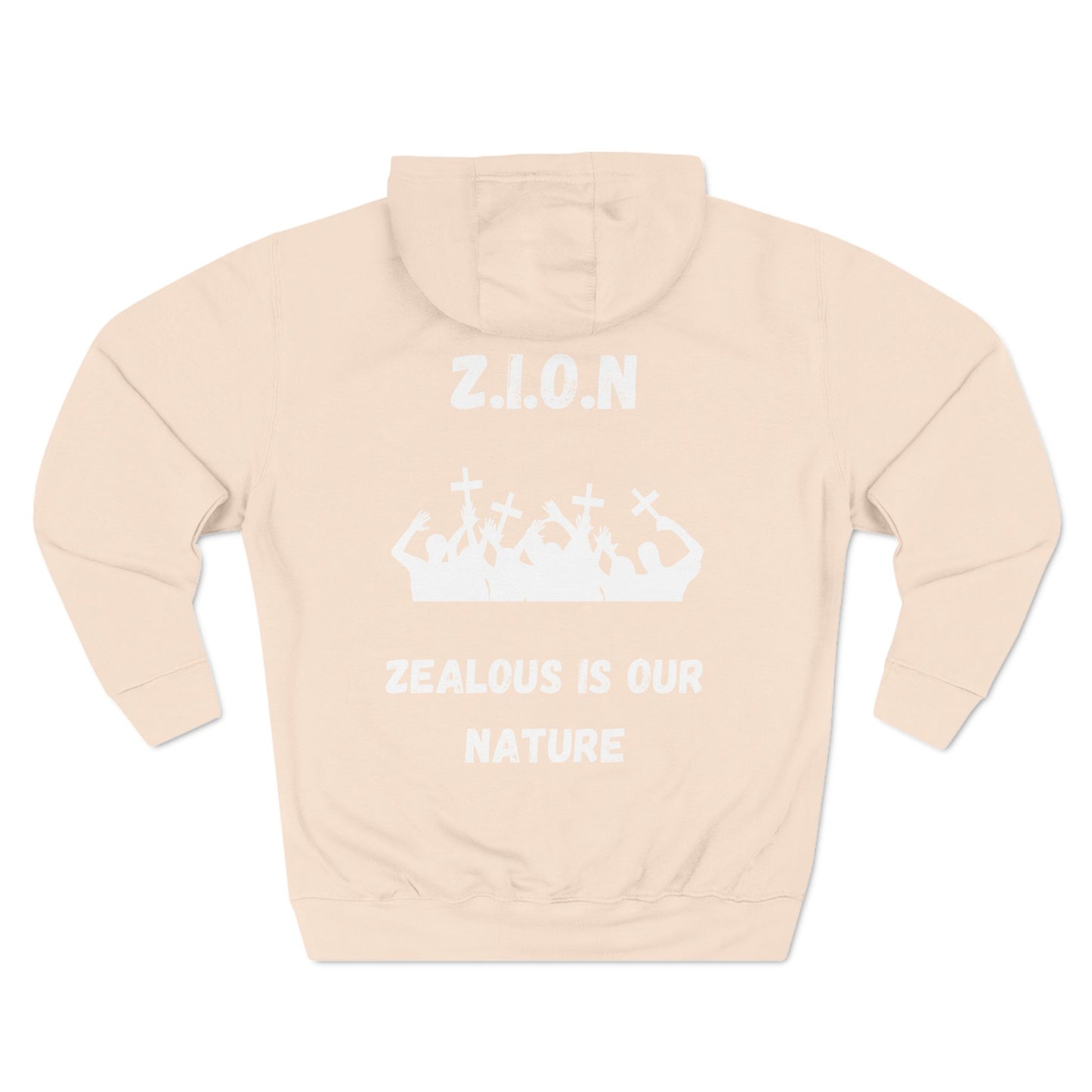 Zion Hoodie White Words & Image