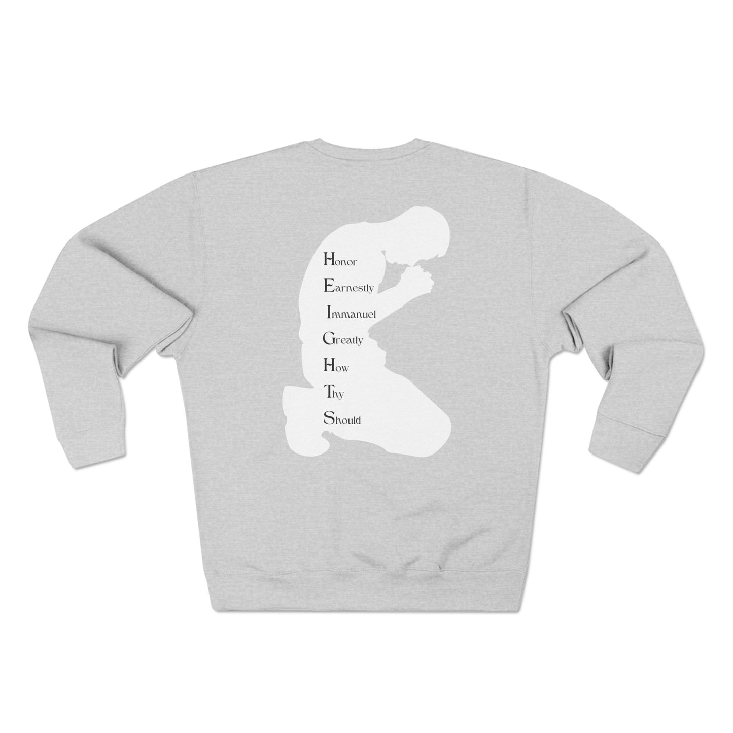 Heights Christian White Letters & Image Crewneck